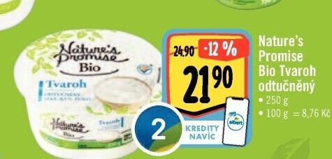 Tvaroh odtučněný bio Nature'