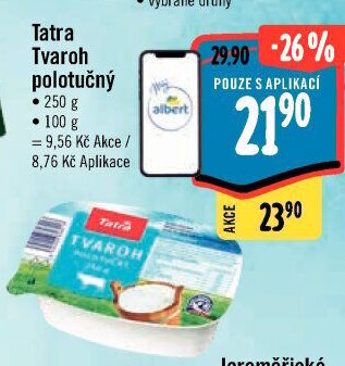 Tvaroh polotučný 3,5% Tatra