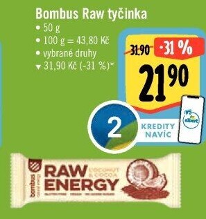 Tyčinka Bombus Raw bez lepku Energy