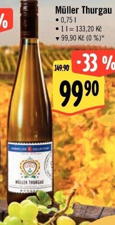 Víno Müller Thurgau Sommelier Collection