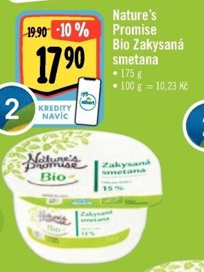 Zakysaná smetana bio Nature'