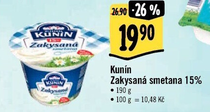 Zakysaná smetana Kunín 15%