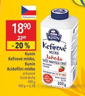 Kunín Kefírové mléko, Kunín Acidofilní mléko