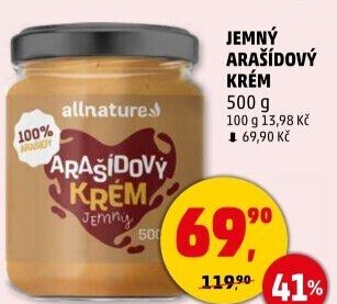 Arašídový krém Allnature