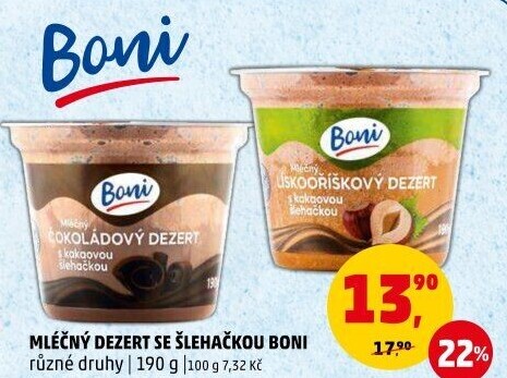 Dezert mléčný se šlehačkou Boni