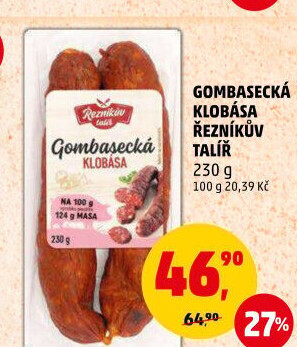 Gombasecká klobása Řezníkův talíř