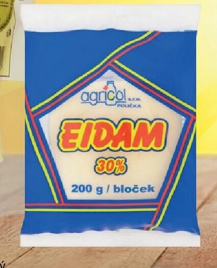 Sýr Eidam bloček Agricol 30% 200 g