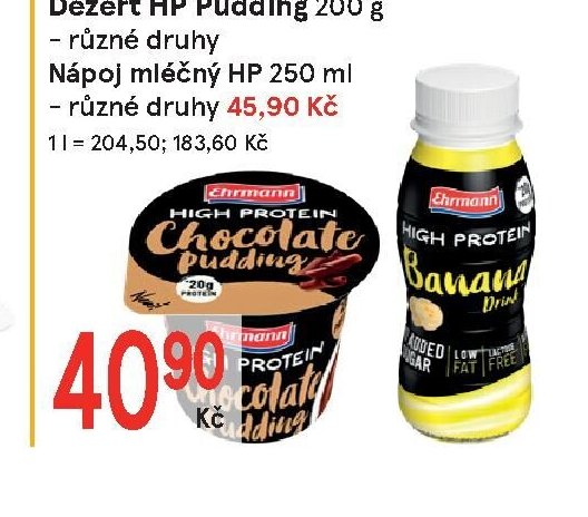 Dezert HP Pudding 200 g / Nápoj mléčný HP 250 ml