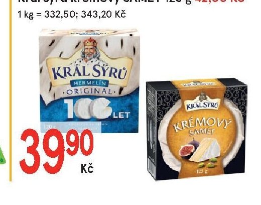 Král sýrů přírodní 120 g / krémový 125 g