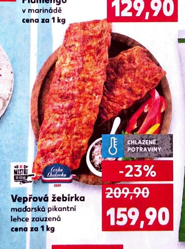 Vepřová žebírka maďarská pikantní lehce zauzená