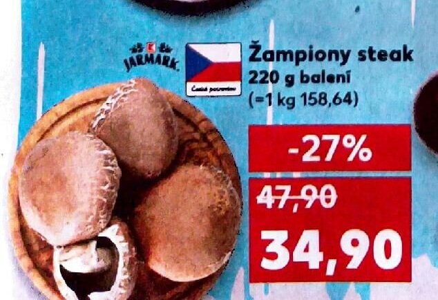 Žampiony steak