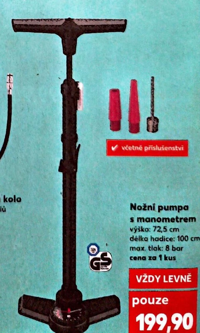 Nožní pumpa s manometrem