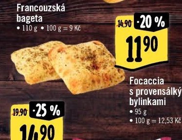 Focaccia s provensálskými bylinkami