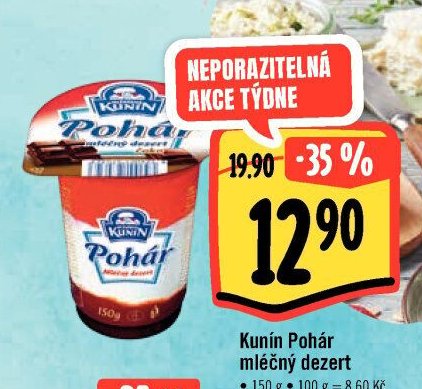 Kunín Pohár mléčný dezert