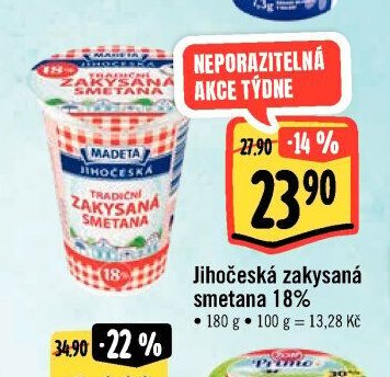 Jihočeská zakysaná smetana 18%