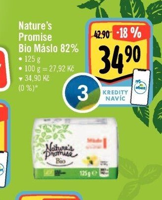 Nature's Promise Bio Máslo 82 %