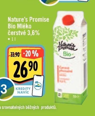 Nature's Promise Bio Mléko čerstvé 3,6 %