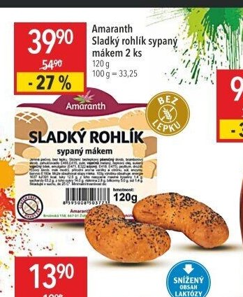 Amaranth Sladký rohlík sypaný mákem