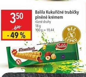 Balila Kukuřičné trubičky plněné krémem