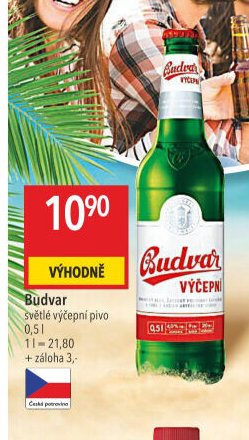 Budvar světlé výčepní pivo 0,5 l