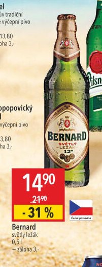 Bernard světlý ležák 0,5 l