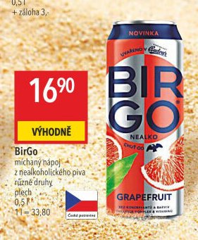 BirGo míchaný nápoj z nealkoholického piva různé druhy plech 0,5 l
