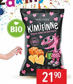 Kimifinne BIO Snack srdíčka s karamelem