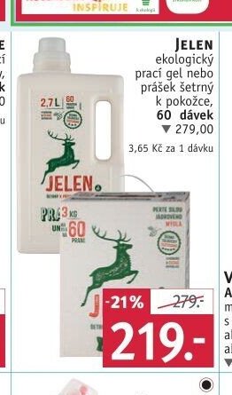 Jelen ekologický prací gel nebo prášek