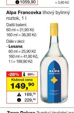Alpa Francovka lihový bylinný roztok