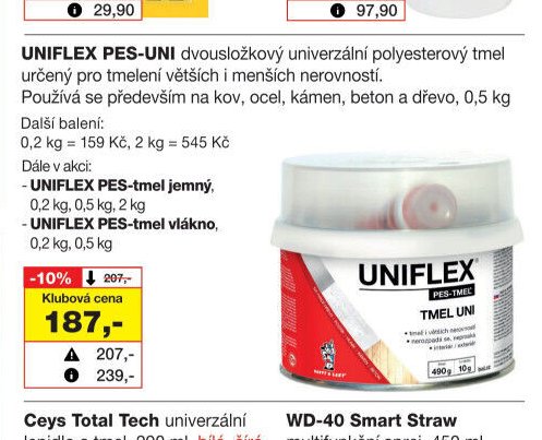 UNIFLEX PES-UNI dvousložkový univerzální polyesterový tmel