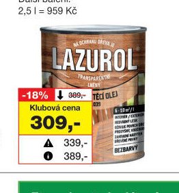 LAZUROL napouštěcí olej S1039