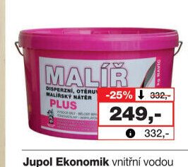 Malíř Plus disperzní bílá malířská barva, 15 + 3 kg