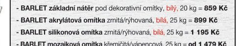 BARLET akrylátová omítka zrnitá/rýhovaná, 25 kg