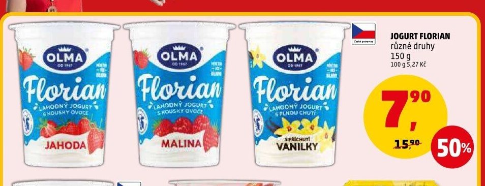 JOGURT FLORIAN různé druhy 150 g