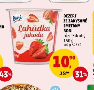 DEZERT ZE ZAKYSANÉ SMETANY BONI různé druhy 150 g