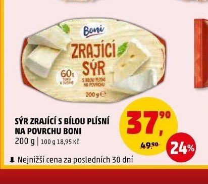 SÝR ZRAJÍCÍ S BÍLOU PLÍSNÍ NA POVRCHU BONI 200 g