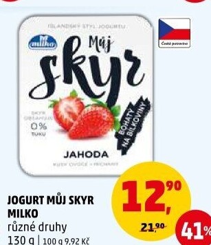 Dezert zakysaný ochucený Můj Skyr 0% Milko