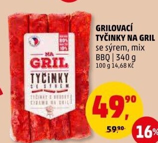 Grilovací tyčinky se sýrem Na gril Penny