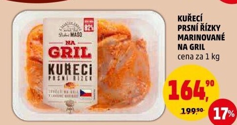 Kuřecí prsní řízky marinované Na gril Penny
