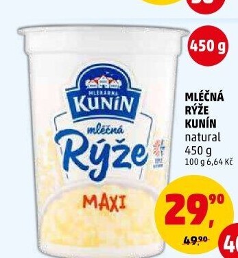 Mléčná rýže Mlékárna Kunín