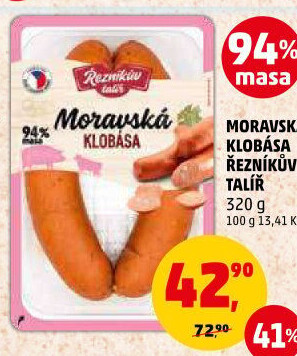 Moravská klobása Řezníkův talíř
