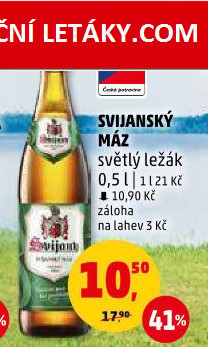 Pivo světlý ležák 11° Svijanský Máz Svijany