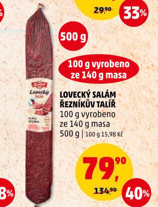 Salám lovecký Řezníkův talíř