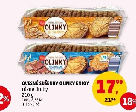 Sušenky ovesné Olinky Enjoy