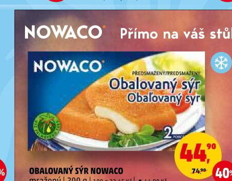 Sýr obalovaný mražený Nowaco