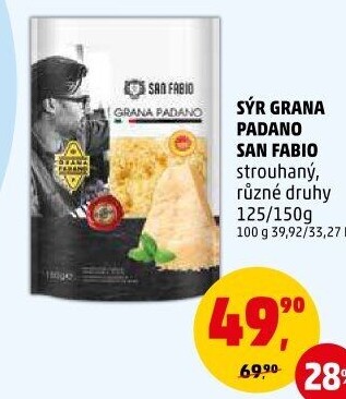 Sýr strouhaný Grana Padano San Fabio