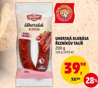 Uherská klobása Řezníkův talíř