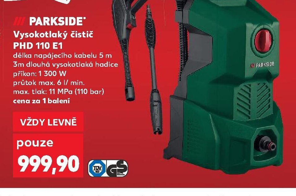 Parkside Vysokotlaký čistič PHD 110 E1
