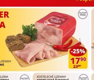 Kostelecké uzeniny šunka dušená 100 g