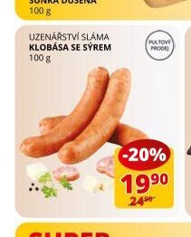 Uzenářství Sláma klobása se sýrem 100 g
